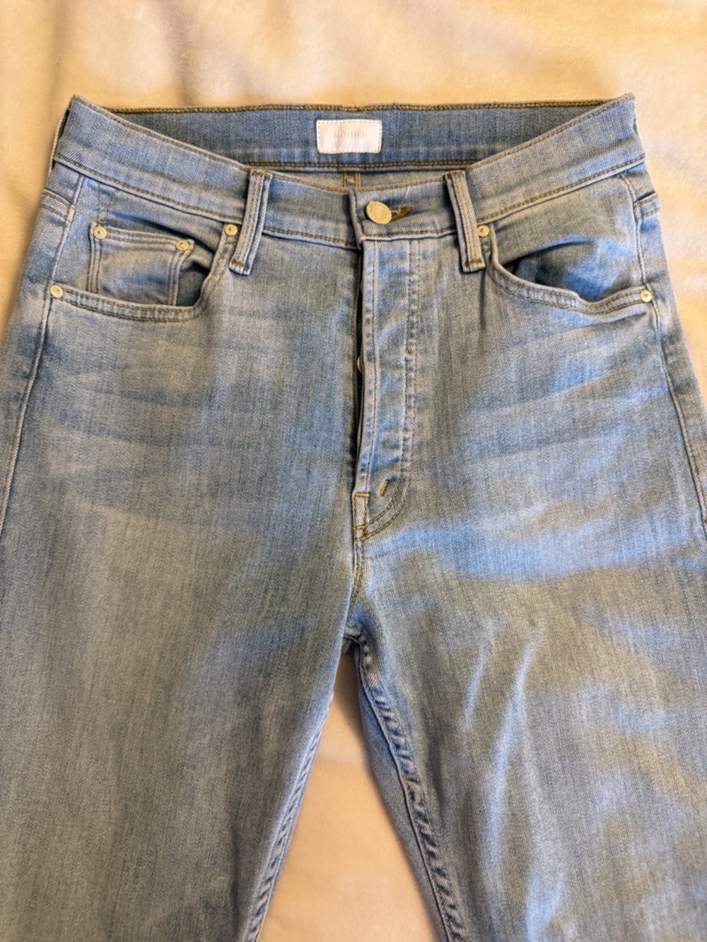 MOTHER Light Blue Wide Leg Jeans